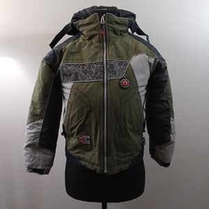 Obermeyer Green and Gray Kids Puffer Jacket